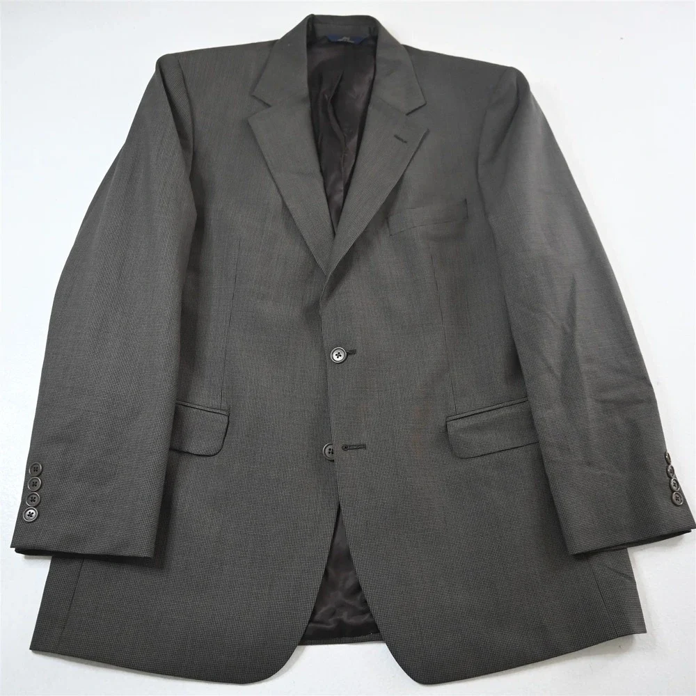 Brooks Brothers 42R Brown Houndstooth Stretch Wool‎ Blazer Jacket Sport Coat
